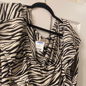 MICHAEL Michael Kors Black and White Zebra Top